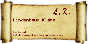 Lindenbaum Klára névjegykártya