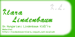 klara lindenbaum business card